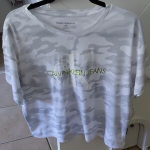 Calvin Klein Jeans White Camo Tee